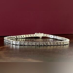 925 Sterling Silver Diamond Tennis Bracelet
